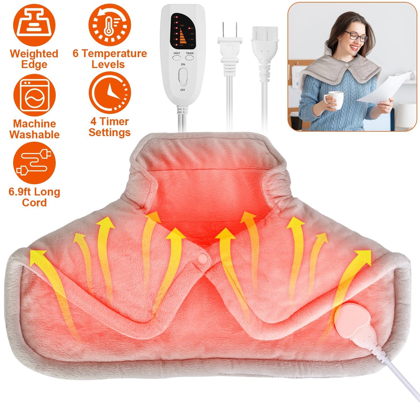 Weighted Neck & Shoulder Heating Pad – Soothing Heat Therapy