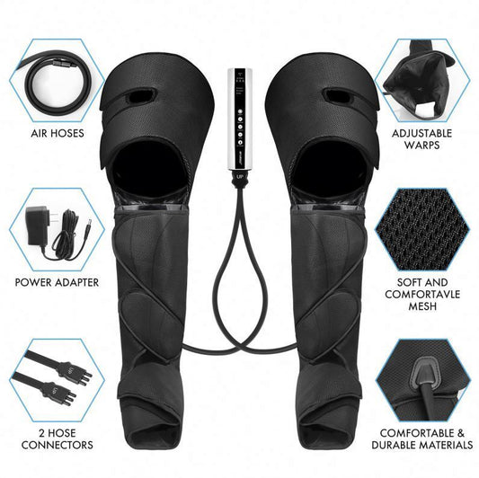 Air Compression Leg Massager – Recovery Boots for Pain Relief