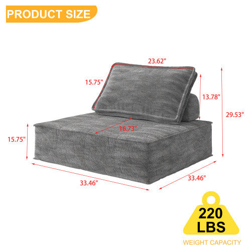 Ergonomic Floor Sofa with Removable Cushion – Modern Apartment Style