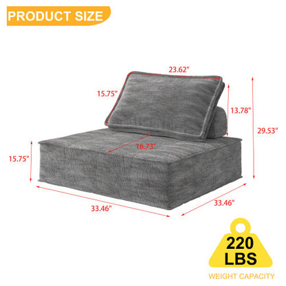 Ergonomic Floor Sofa with Removable Cushion – Modern Apartment Style
