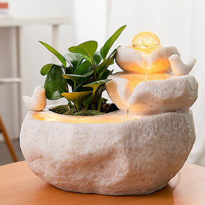 Lucky Rockery Desk Fountain – Relaxing Crystal Ball Decoration